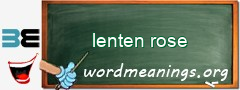 WordMeaning blackboard for lenten rose